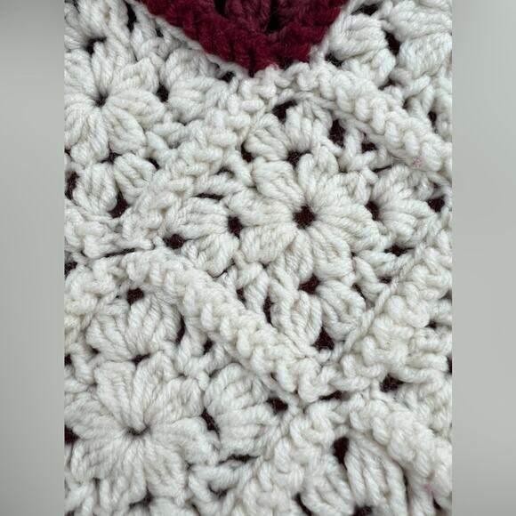 NEW Blanket Afghan Throw Handmade Pink, Green and White Flowered Size 84” x 57” - Picture 4 of 7